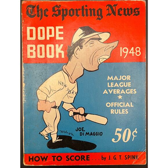 1948 Sporting News Dope Book Joe DiMaggio Babe Ruth New York Yankees MLB HOF - Picture 1 of 3